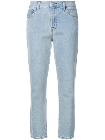 Shop J Brand Slim Fit Cropped Ruby Jeans In Blue