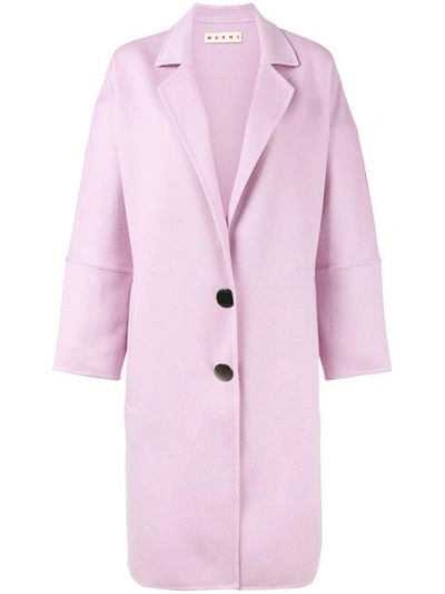 Shop Marni Pink Belted Alpaca Coat