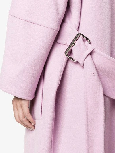 Shop Marni Pink Belted Alpaca Coat