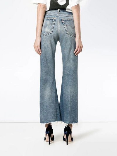 Shop Re/done Levi's Distressed High Waisted Cropped Jeans - Blue