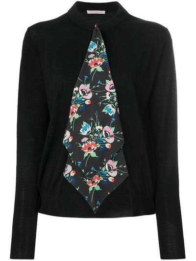 Shop Christopher Kane Archive Floral Tie Cardigan In Black