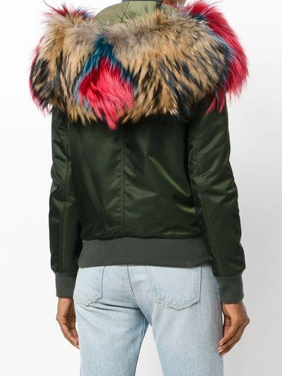 Shop Mr & Mrs Italy Fur Lined Bomber Jacket In Green