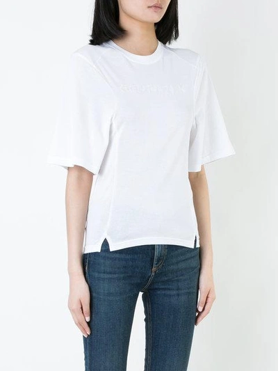 Shop Dust Embroidered Text Top In White