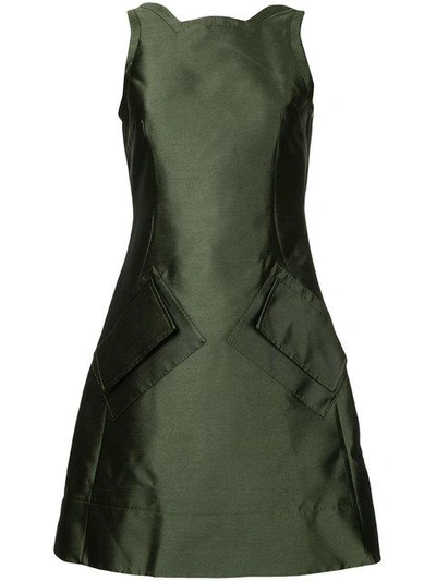 Shop Antonio Berardi Fitted Symmetric Dress In Green
