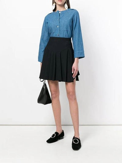 Shop A.p.c. Buttoned Denim Blouse In Blue