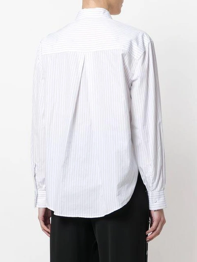 Shop Cedric Charlier Striped Relaxed Shirt In White