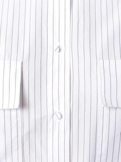 Shop Cedric Charlier Striped Relaxed Shirt In White