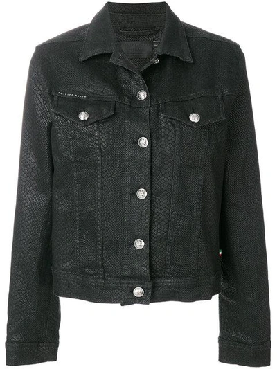 Shop Philipp Plein Duval Denim Jacket In Black