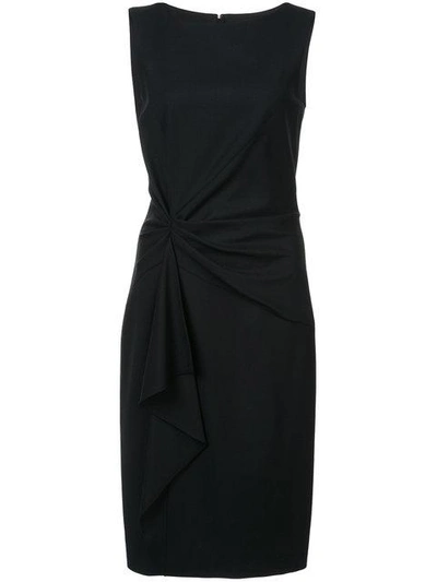 Shop Carolina Herrera Gathered Detail Dress In Black