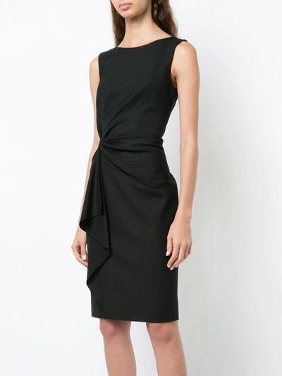 Shop Carolina Herrera Gathered Detail Dress In Black