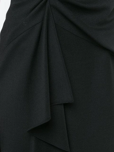 Shop Carolina Herrera Gathered Detail Dress In Black