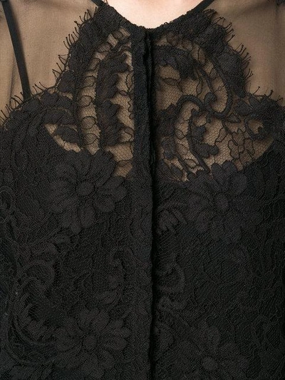 Shop Givenchy Sheer Long-sleeve Blouse - Black