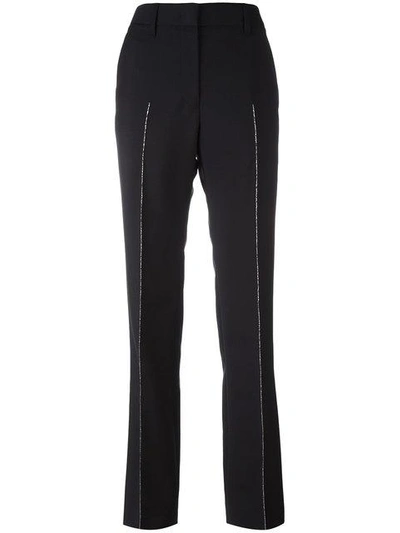 Shop Jil Sander Metallic Detailing Trousers - Black