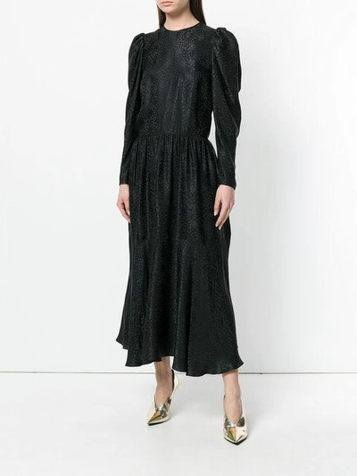 Shop Stella Mccartney Textured Midi Dress In Black