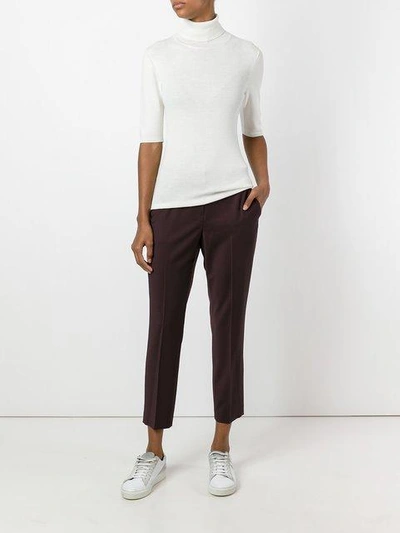 Shop Theory High Neck Knitted Top In Neutrals