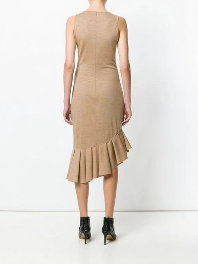Givenchy Brown Sleeveless Ruffle Dress