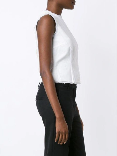 Shop Maison Margiela Deconstructed Fitted Top - White