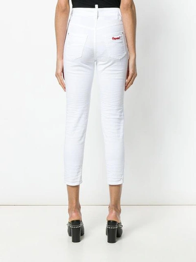 Shop Dsquared2 High-waisted Twiggy Jeans In White