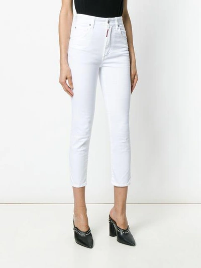 Shop Dsquared2 High-waisted Twiggy Jeans In White