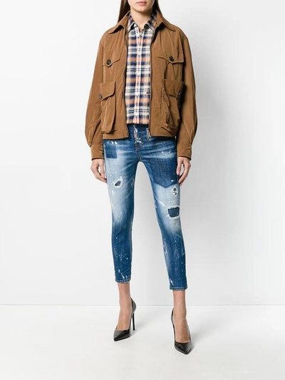 Shop Dsquared2 Cool Girl Cropped Jeans In Blue