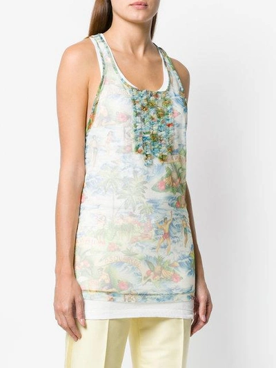 Shop Dsquared2 Tulle-layered Tank Top In Multicolour