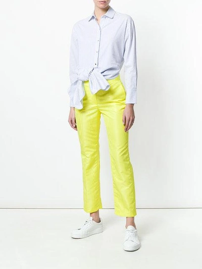 Shop Msgm Straight-leg Cropped Trousers