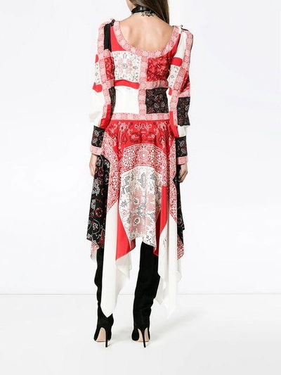 Shop Alexander Mcqueen Patchwork Long Dress In Red