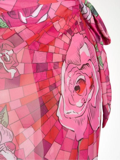 Shop Amir Slama Floral Print Skirt In Pink