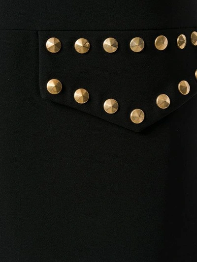 Shop Moschino Studded Crepe Mini Dress - Black