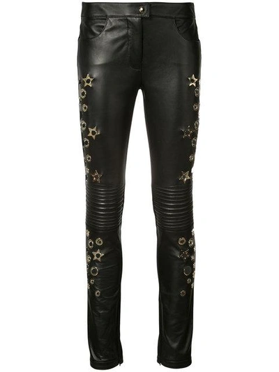 Shop Philipp Plein Aquamarine Skinny Trousers In Black