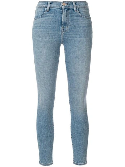 Shop J Brand Skinny Cropped Jeans In Blue