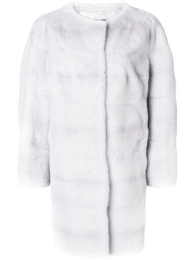 Shop Liska Long-sleeve Coat In Neutrals