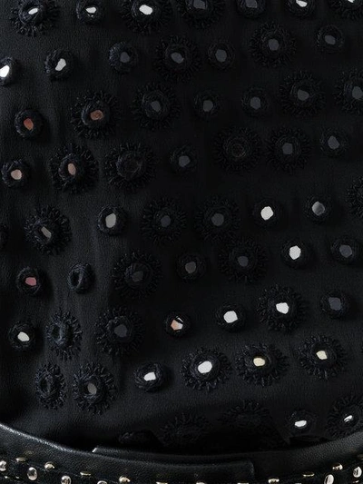Shop Saint Laurent Mirrored Eyelet Embellished Vest In Black