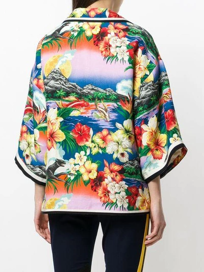 Shop Gucci Pocket Detail Exotic Print Jacket In Multicolour