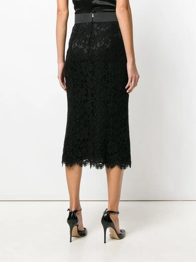 Shop Dolce & Gabbana Lace Overlay Skirt In Black