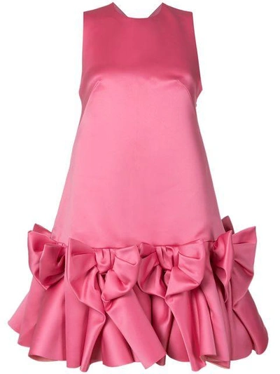 Shop Viktor & Rolf Bow Volant Mini Dress In Pink