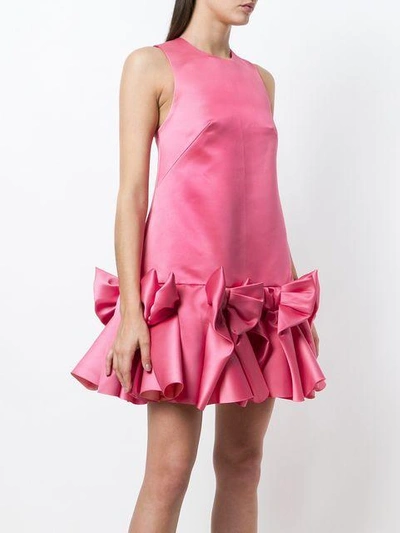 Shop Viktor & Rolf Bow Volant Mini Dress In Pink