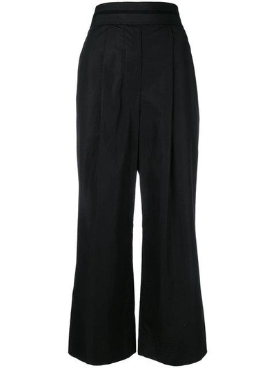 Shop Alexander Wang Deconstructed Cropped Trousers In Black