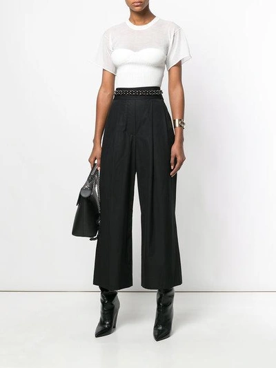 Shop Alexander Wang Deconstructed Cropped Trousers In Black