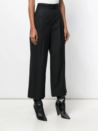 Shop Alexander Wang Deconstructed Cropped Trousers In Black