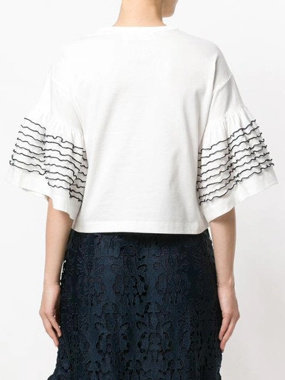 Shop See By Chloé Stitched-sleeve T-shirt - White