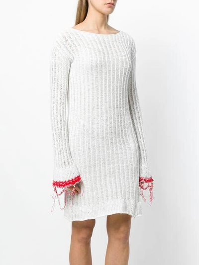 Shop Aviu Ribbed Knit Dres In White