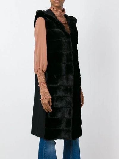 Shop Liska Cashmere Sleeveless Coat In Black