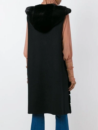 Shop Liska Cashmere Sleeveless Coat In Black