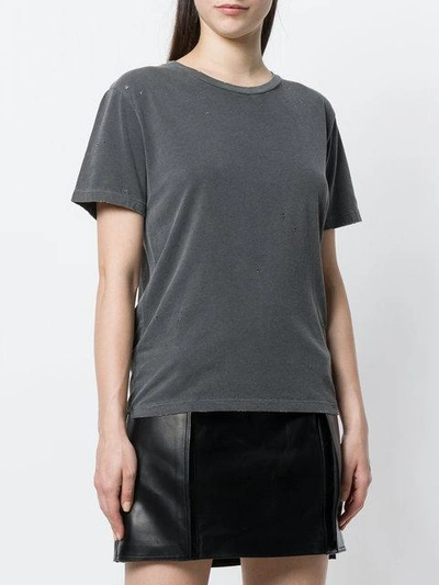 Shop Saint Laurent Crew Neck T-shirt - Grey