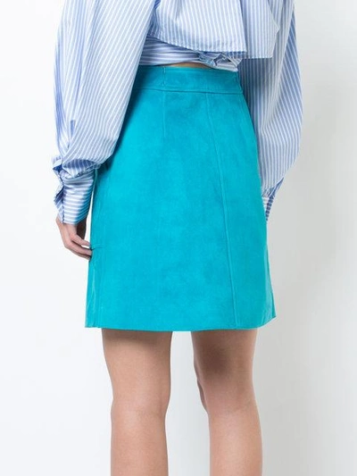Shop Diane Von Furstenberg Front Zip Skirt In Blue