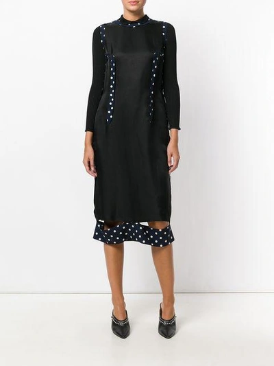 Shop Maison Margiela Embroidered Knitted Dress - Black