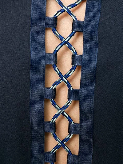 Shop Diesel Black Gold Woven Tie Back Cropped T In Blue