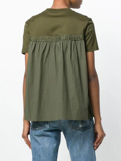 Shop Moncler Ruffle Back T-shirt - Green