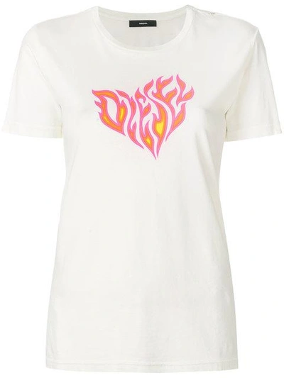 Shop Diesel T-sily-h T-shirt - White